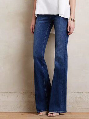 MiH - Superfit Marrakesh Hi Rise Kick Flare Jeans in Medium Blue Vintage - 28